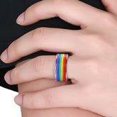 All-Over Rainbow Pride Ring
